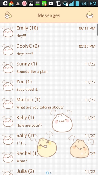 GO SMS Yummy(Dumpling) Theme - Preview 4