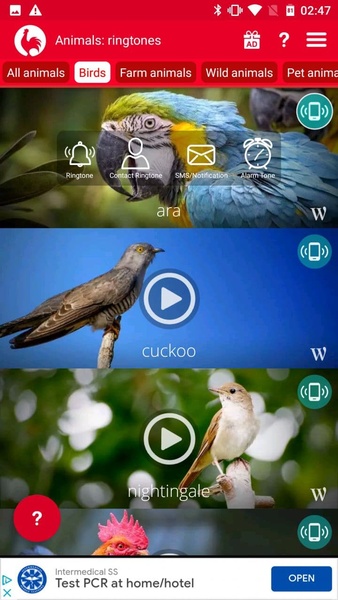 Animals: Ringtones for Android - Download the APK from Uptodown