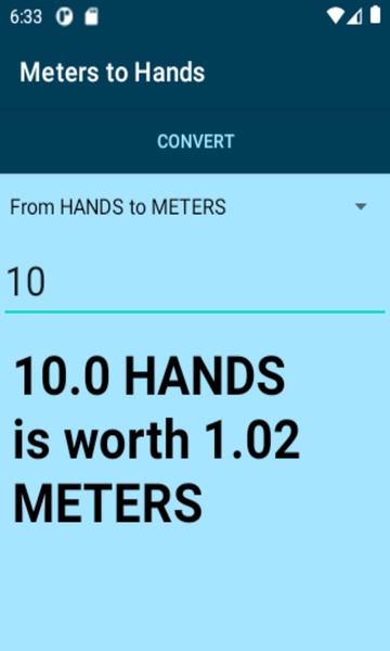 Meters to Hands converter - Preview 2