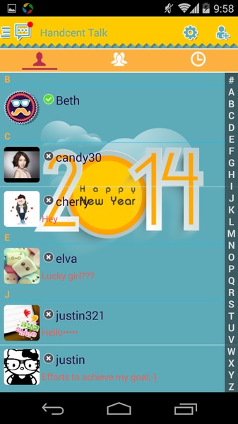 Handcent SMS Skin(New Year 2014) - Preview 3
