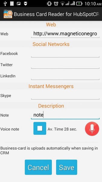 Business Card Reader for HubSpot CRM - Preview 1