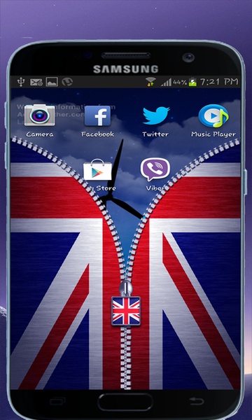 UK Flag Zipper Lock Screen - Preview 3