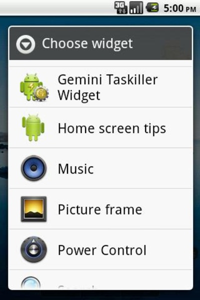 Gemini Taskiller Widget - Preview 2