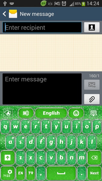 GO Keyboard Green Glitter Theme - Preview 10