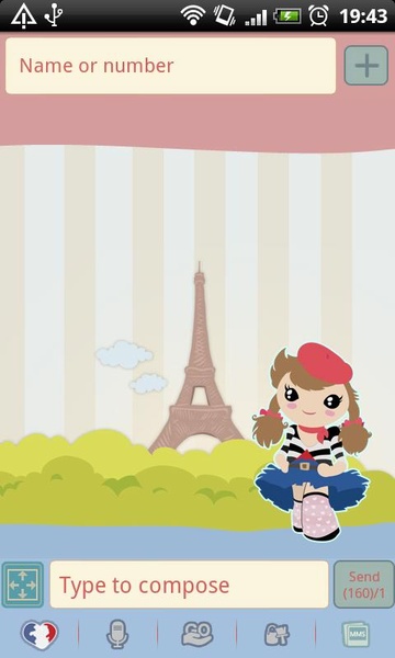 GO SMS Sweet Paris Theme - Preview 3