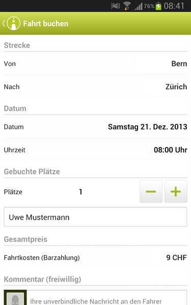 mitfahrgelegenheit.ch - Preview 2