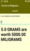 Grams to Miligrams converter screenshot 4