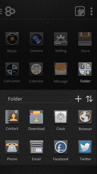 Classic Black GOLauncher EX Theme - Preview 2