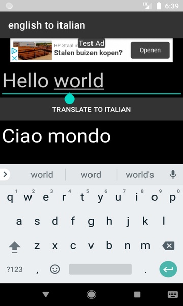 english to italian translator - Preview 3