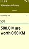 Kilometers to Meters converter screenshot 2