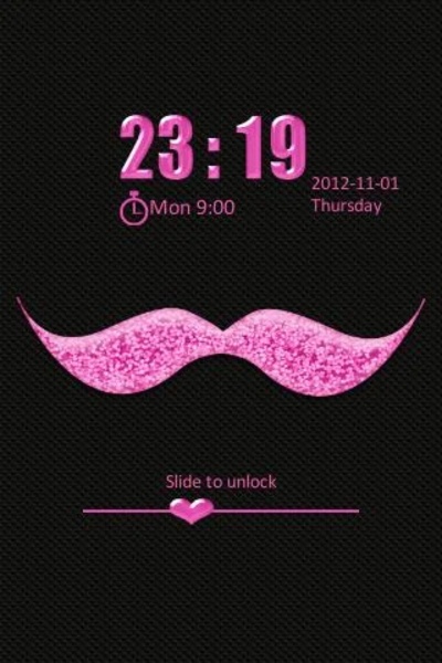 GO Locker Pink Mustache Theme - Preview 3