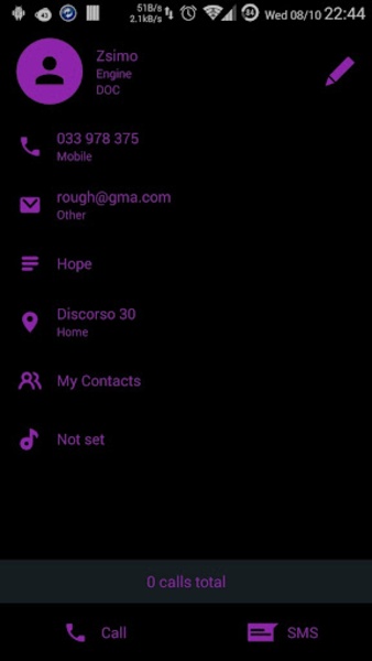 ExDialer Flat BlackPurple theme - Preview 2