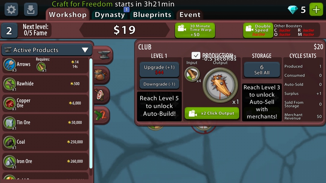 Crafting Idle Clicker - Preview 4