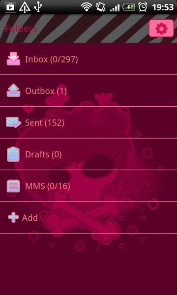 GO SMS Emo Skull Theme - Preview 1
