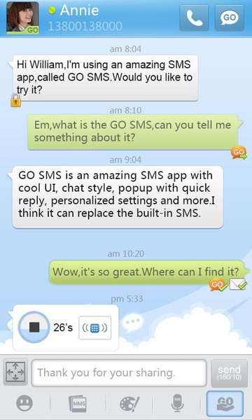GO SMS Pro GO1.0 Theme - Preview 3