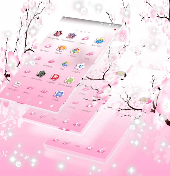 Pink Cherry GO Launcher Theme - Preview 3