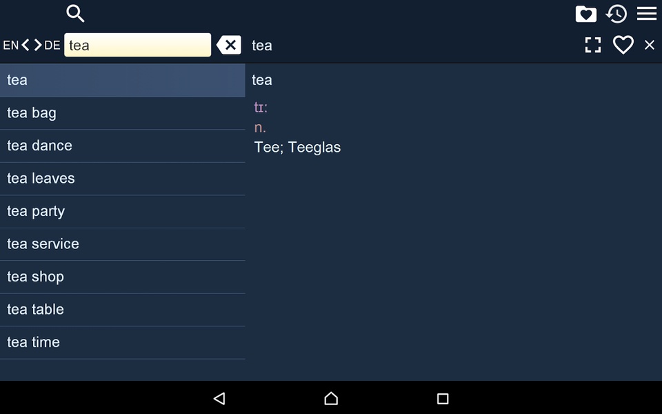 EN-DE Dictionary Free - Preview 4