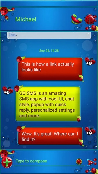 GO SMS Ladybug - Preview 3