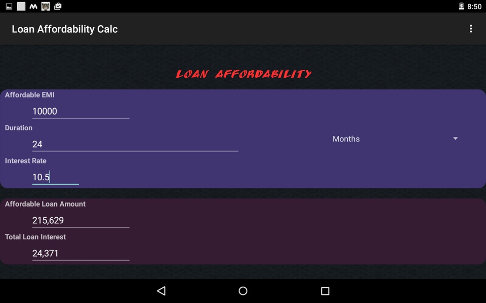 Loan EMI Calc - Preview 2