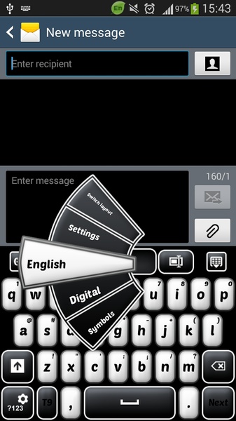 GO Keyboard Black and White Theme - Preview 13