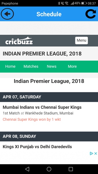 IPL Live Score 2018 | Schedule,Teams,Score - Preview 6