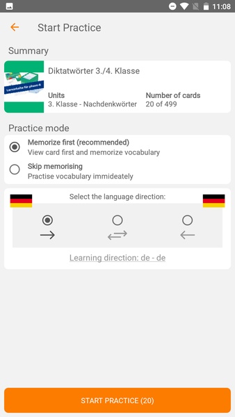 Memorize german vocabulary - Preview 2