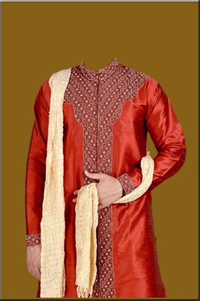 Indian Man Sherwani Photo Suit - Preview 3