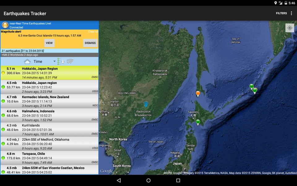 Earthquakes Tracker - Preview 7