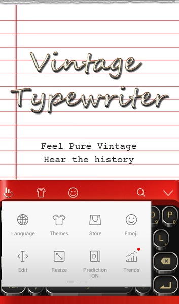 TouchPal SkinPack Vintage Typewriter Red - Preview 1