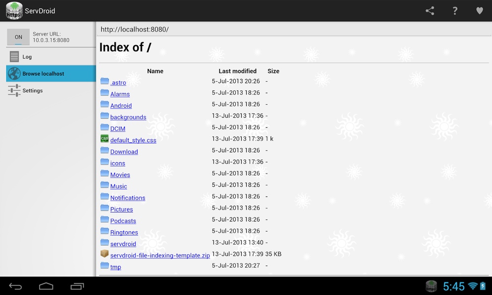ServDroid - Preview 5