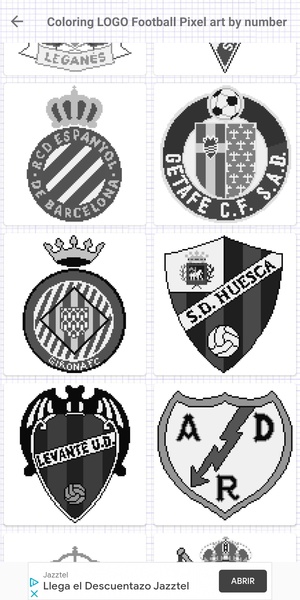 Coloring LOGO Football Pixel art by number - Preview 8