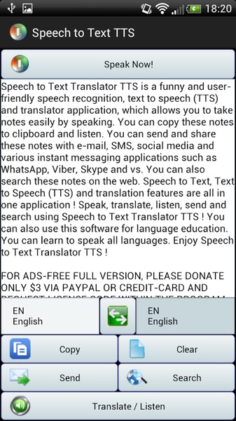 Speech to Text Translator TTS - Preview 4