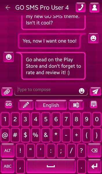 GO Keyboard Hot Pink Theme - Preview 4