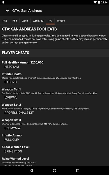 Download do APK de Cheat Codes for Games (Códigos para Android