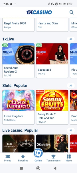 One Casino App Schermafbeelding