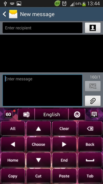 GO Keyboard Pink Black Theme - Preview 4