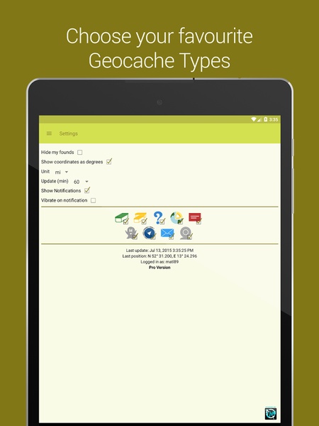 Geocaching Widget - Preview 1