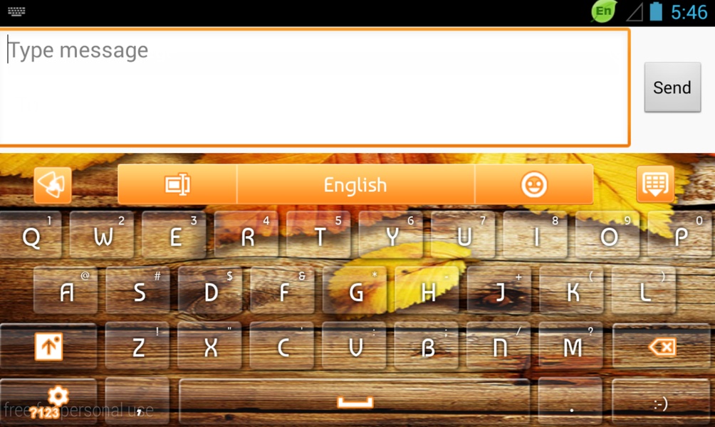 GO Keyboard Orange Autumn Theme - Preview 4