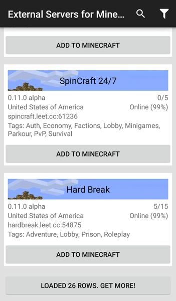 External Servers for Minecraft PE - Preview 2