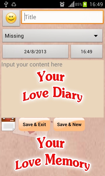 Love deals diary app