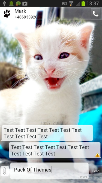 GO SMS Pro Theme Sweet Kitty - Preview 2