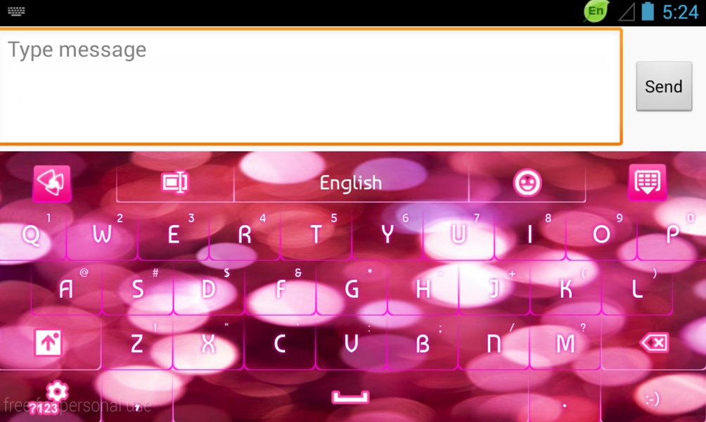 GO Keyboard Glow Pink Theme - Preview 4