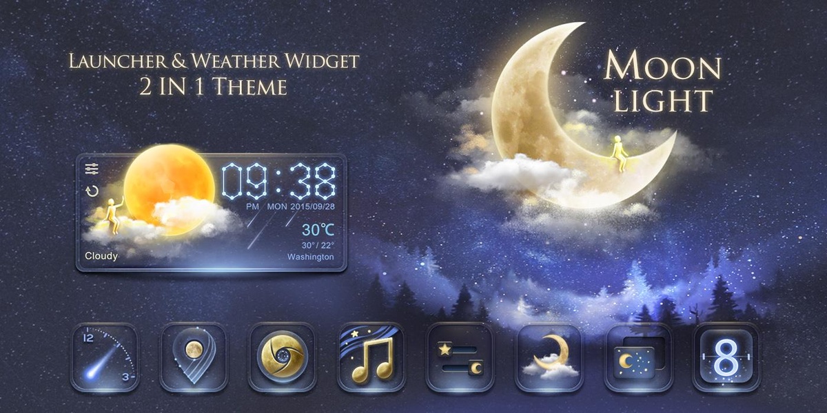 Moonlight GOLauncher EX Weather 2in1 - Preview 1