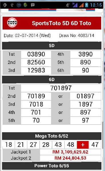 Toto Results Live - Preview 4