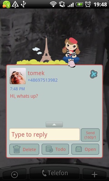 GO SMS Sweet Paris Theme - Preview 2