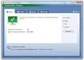 Microsoft Security Essentials screenshot 1