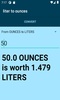 liter to ounces converter screenshot 2