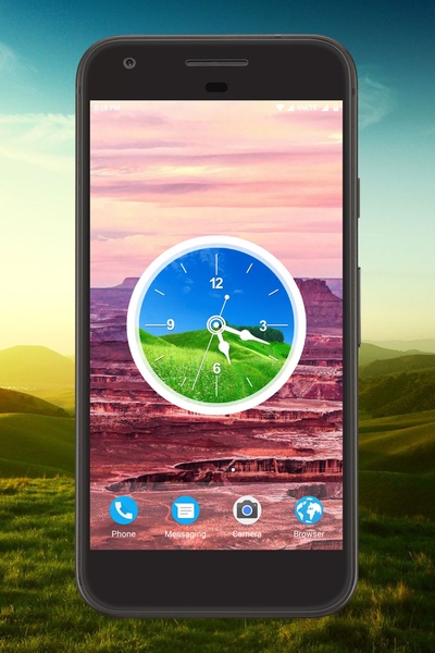 Green Hill Clock Live Wallpaper - Preview 3