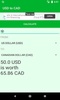 USD to CAD currency converter screenshot 3