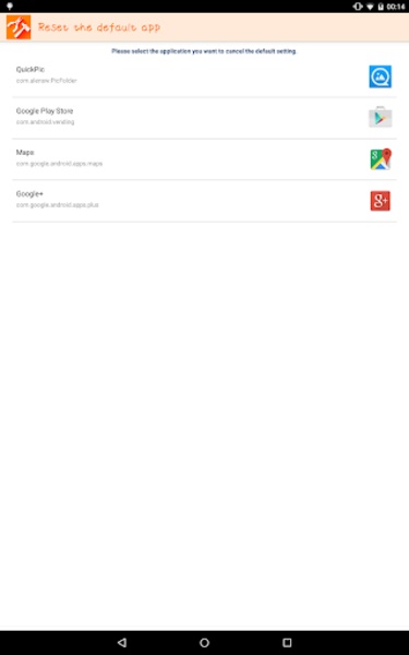 Reset the default app - Preview 1